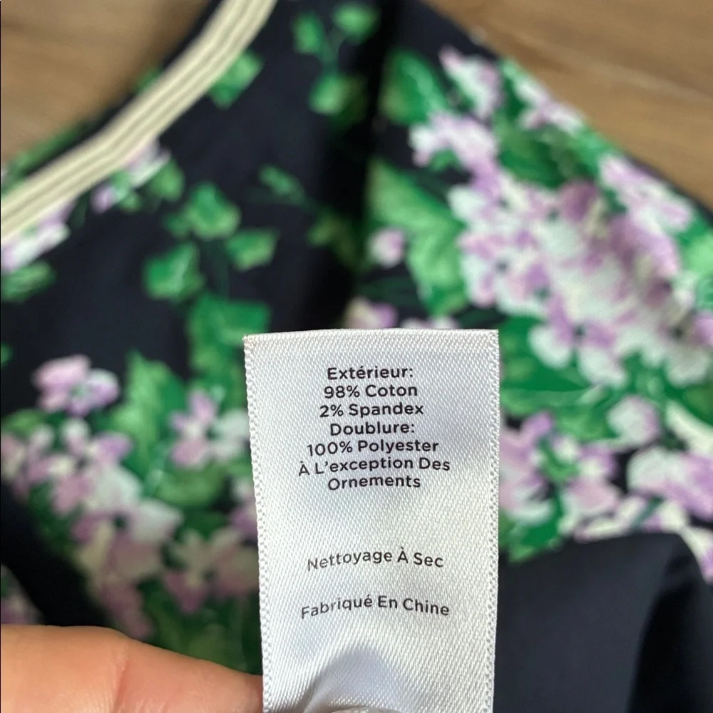 Talbots Oprah Magazine Collection Cotton Pencil Skirt Floral print Size 1X Navy